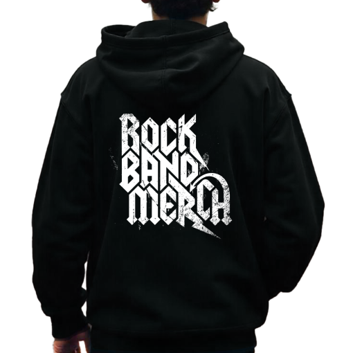 Hoodie Printed With Your Band Logo / Artwork LEFT BREAST & BACK PRINT - Image 3