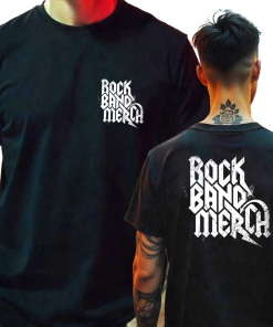Band Merch Short Sleeved T-Shirt LEFT BREAST & BACK