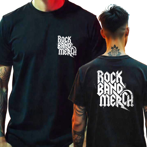 Band Merch Short Sleeved T-Shirt LEFT BREAST & BACK