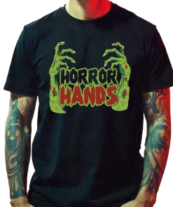 Short Sleeved Black T-Shirt Horror Hands