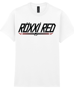 Alternative view of Short Sleeved White T-Shirt Roxxi Red Black Logo