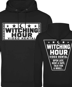 Alternative view of Witching Hour Video Rental Hoodie Front & Back Print Design 1