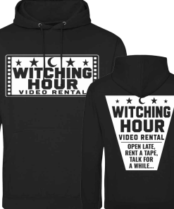 Alternative view of Witching Hour Video Rental Hoodie Front & Back Print Design 2